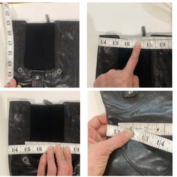 Guess Hearne Black Leather Knee-High Stiletto Boots Size 7.5 calf panel - Picture 16 of 16